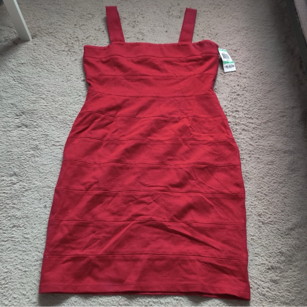 INC International Concepts Red Tank Mini Dress Paneled Be Bold Macy’s